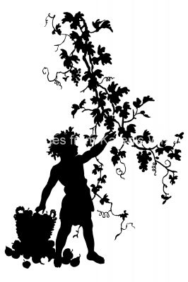 Free Silhouette Images 1 - Child Picking Grapes