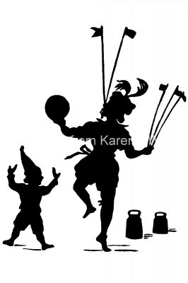 Free Silhouette Images 8 - Juggler with Helper