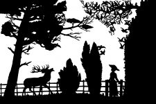 Silhouette Image 2 - Woman and Deer in a Park