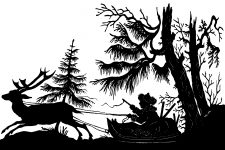 Silhouette Images 10 - Reindeer Pulling a Sled