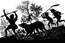 Silhouette Images 8 - Wolf Chasing a Man
