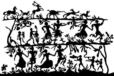 Silhouette Image 3 - People and Animals Playing