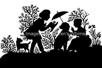 Silhouette Images 11 - A Couple with Their Dogs