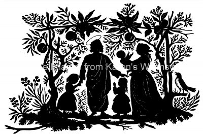 Silhouette Images 12 - Jesus with Children