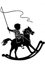 Silhouette Clipart 3 - Child on Rocking Horse