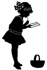 Silhouette Clipart 8 - Girl with Basket