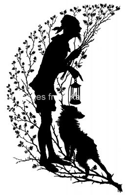 Clipart Silhouette 1 - Man with Lantern