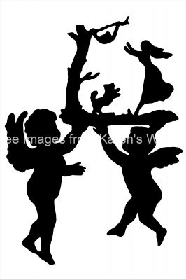 Clipart Silhouette 4 - Cherubs with Silhouettes