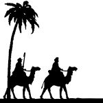 Free Silhouette 4 - Camels under a Palm