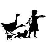 Free Silhouette 7 - Animals Following Girl