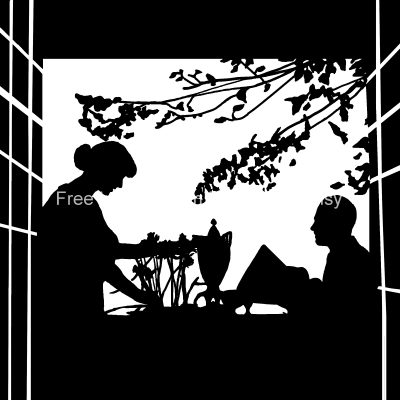 Free Silhouette 1 - Couple at Window