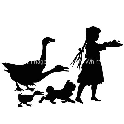 Free Silhouette 7 - Animals Following Girl