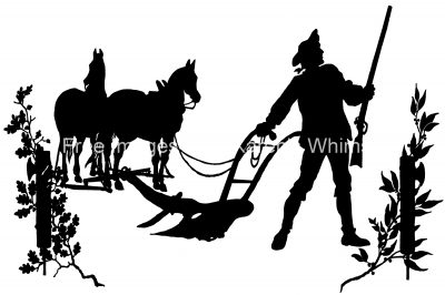 Images of Silhouettes 4 - Man Plowing Fields