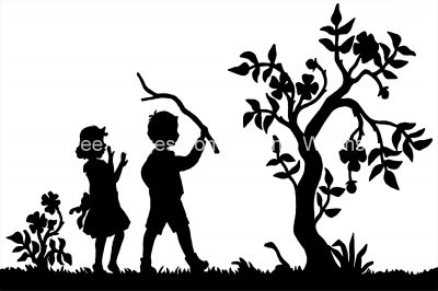 Images of Silhouettes 5 - Children Confront a Snake