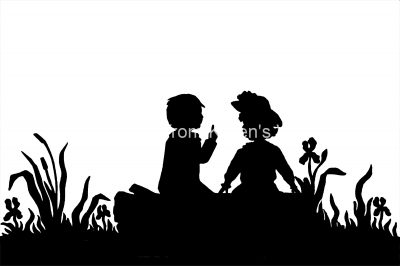 Images of Silhouettes 7 - Boy and Girl Talking