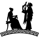 Silhouette Pictures 1 - Man Plays Harp to Woman