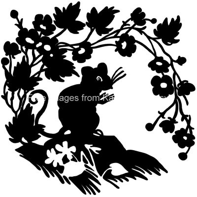 Silhouette Pictures 11 - Mouse with Flowers