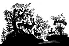Free Silhouette Designs 5 - Deer in the Forest