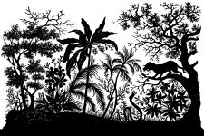 Free Silhouette Designs 8 - Tiger and Snake in the Jungle