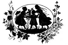 Silhouette Graphics 5 - Girls Playing with a Doll