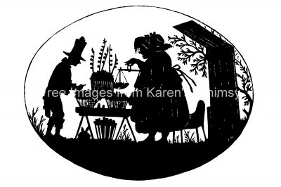Silhouette Graphics 4 - Woman Selling Fresh Fruit