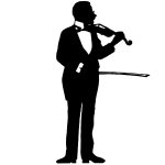 Music Man Silhouettes 1 - Man Standing with Violin