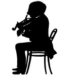 Music Man Silhouettes 4 - Seated Man with Violin