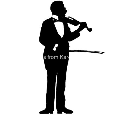 Music Man Silhouettes 1 - Man Standing with Violin