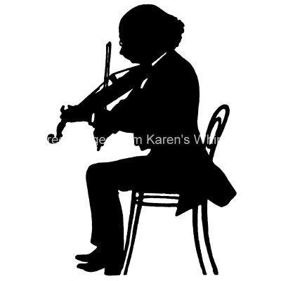 Music Man Silhouettes 5 - Man in Chair with Violin