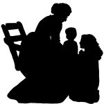 Prayer Silhouette 10 - Boy and Girl Praying