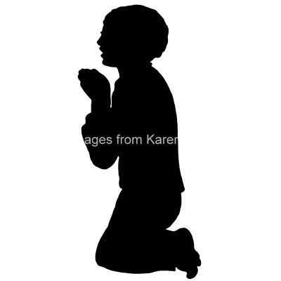 Prayer Silhouette 6 - Boy Praying Silhouette