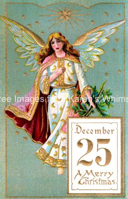 Christmas Angel Images 5 - Angel Holding Fir
