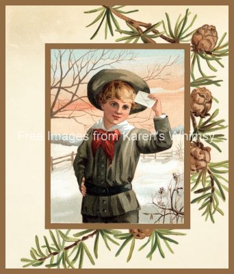Christmas Clip Art 7 - Child with Letter