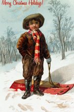 Merry Christmas Images 6 - Boy with Red Sled