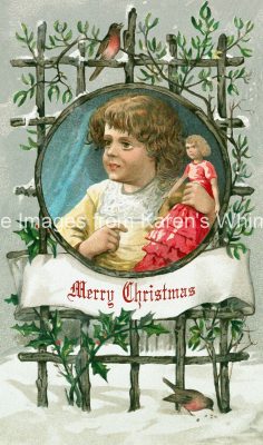 Merry Christmas Images 1 - Girl Holding Doll