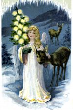 Christmas Tree Clipart 9 - Young Angel with Tree