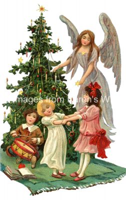 Christmas Tree Clipart 5 - Angel with Children