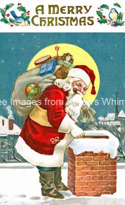 Santa Images 1 - Santa on the Roof