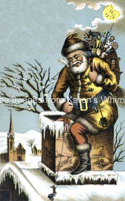 Santa Images 2 - Going Down the Chimney