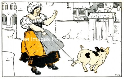 Farm Pigs 3 - Woman with a Pig
