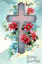 Happy Easter Wishes 3 - Cross with Flowers