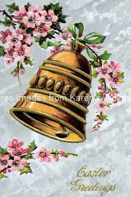 Happy Easter Wishes 2 - Bell with Pink Flowers