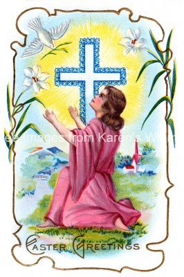 Free Easter Images 5 - Kneeling Before Cross