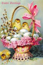 Easter Chicks Clipart 4 - Basket of Eggs