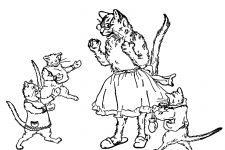 Kitten Coloring Pages 3 - Kittens with Mother Cat