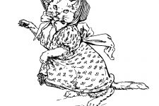 Kitten Coloring Pages 6 - Kitten Gets Dressed-Up