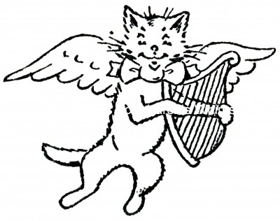 Cat Images 2 - Angel Cat with Harp