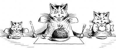 Cat Drawings 6 - Plum Pudding Time