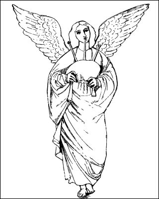 Free Coloring Pages of Angels 6