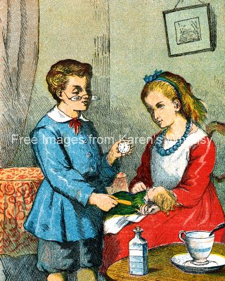 Vintage Pictures 14 - Boy and Girl Play Doctor